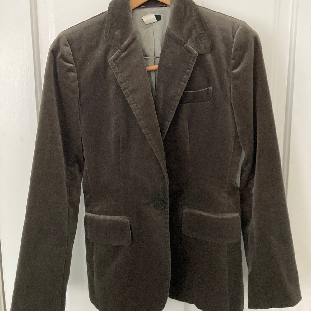 J. Crew Grayish Green velvet blazer